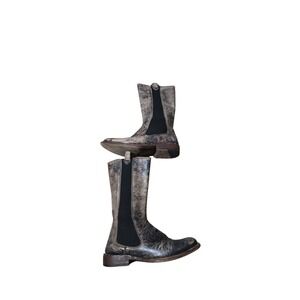 Bed Stu Cobbler Series Distressed Leather Mid Calf Chelsea Boots Brown 6